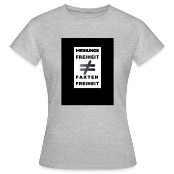 Meinungsfreiheit nicht Faktenfreiheit 3 - Frauen T-Shirt - Grau meliert - Vorne - AI Model Female 172 dark (172cm)