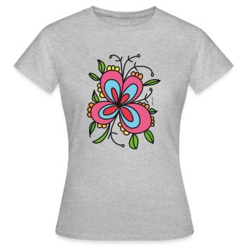 Imprimés de fleurs de mai - T-shirt Femme - gris chiné - Devant - AI Model Female 172 dark (172cm)