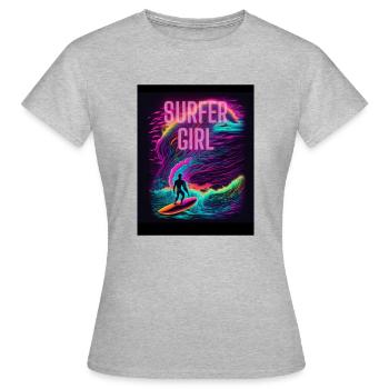Surfer girl - Women's T-Shirt - heather grey - Front - AI Model Female 172 dark (172cm)