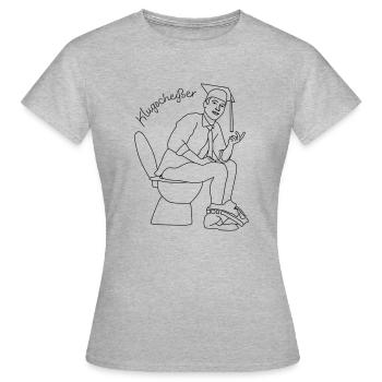 klugscheisser 5 - Frauen T-Shirt - Grau meliert - Vorne - AI Model Female 172 dark (172cm)