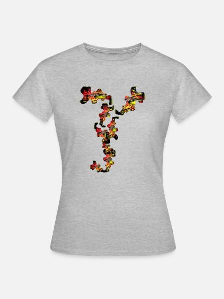 abstract - Frauen T-Shirt - Grau meliert