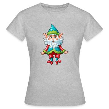 Diablotin / Nain / Fée / Noël / Elfe - T-shirt Femme - gris chiné - Devant - AI Model Female 172 dark (172cm)