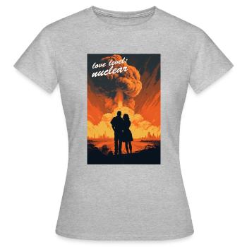 Nuklearer Level Liebe - Frauen T-Shirt - Grau meliert - Vorne - AI Model Female 172 dark (172cm)