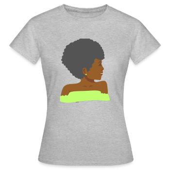 Afro Love - T-shirt Femme - gris chiné - Devant - AI Model Female 172 dark (172cm)
