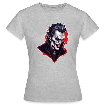 Vampir / Dracula / Blutsauger / Halloween / Mythos - Frauen T-Shirt - Grau meliert - Vorne - AI Model Female 172 dark (172cm)