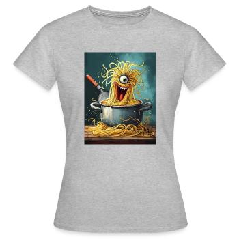 Monstre spaghetti - T-shirt Femme - gris chiné - Devant - AI Model Female 172 dark (172cm)