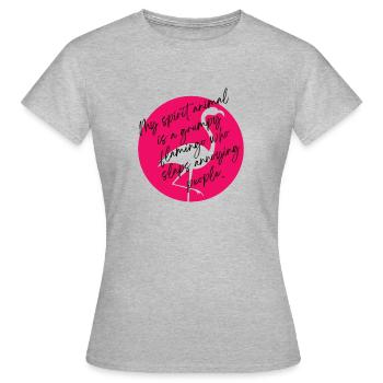 grumpy flamingo - Women's T-Shirt - heather grey - Front - AI Model Female 172 dark (172cm)