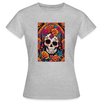 Crâne de sucre TShirt - T-shirt Femme - gris chiné - Devant - AI Model Female 172 dark (172cm)