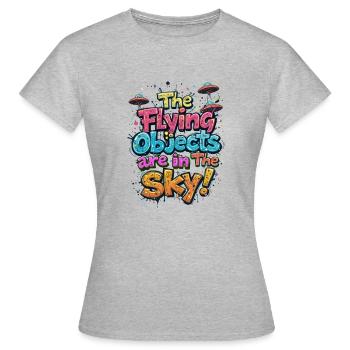 flying objects in the sky - Women's T-Shirt - heather grey - Front - AI Model Female 172 dark (172cm)