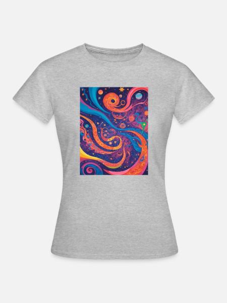 Kosmische Abstraktion - Frauen T-Shirt - Grau meliert
