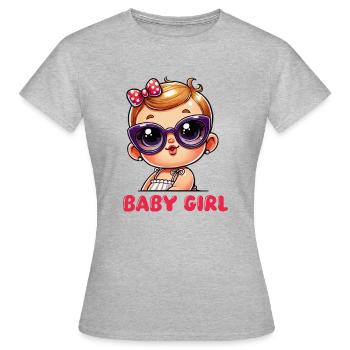 baby girl - Frauen T-Shirt - Grau meliert - Vorne - AI Model Female 172 dark (172cm)