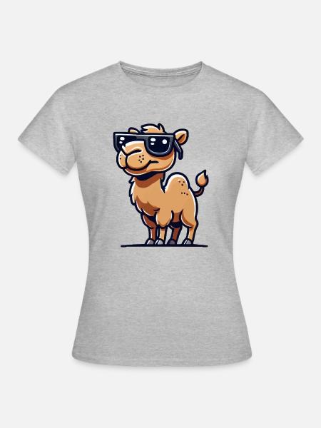 kamel comic sonnenbrille - Frauen T-Shirt - Grau meliert