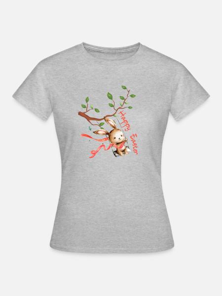Easter Bunny - Frauen T-Shirt - Grau meliert