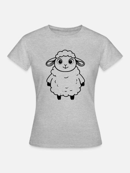 Flauschiges Schaf als Vektorgrafik - Frauen T-Shirt - Grau meliert