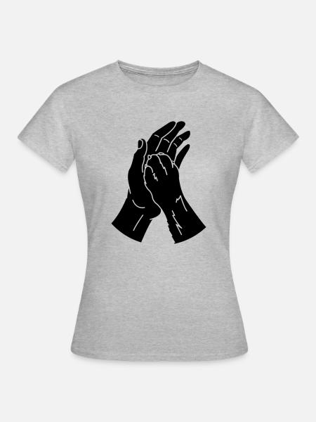 tierpfote hand - Frauen T-Shirt - Grau meliert