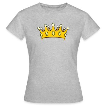 Krone golden mit Perlen. - Frauen T-Shirt - Grau meliert - Vorne - AI Model Female 172 dark (172cm)