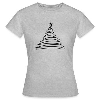 sapin sapin sapin sapin étoile - T-shirt Femme - gris chiné - Devant - AI Model Female 172 dark (172cm)