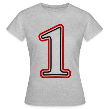 1 Numéro de numéro - T-shirt Femme - gris chiné - Devant - AI Model Female 172 dark (172cm)