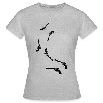 weapon pistol - Women's T-Shirt - heather grey - Front - AI Model Female 172 dark (172cm)