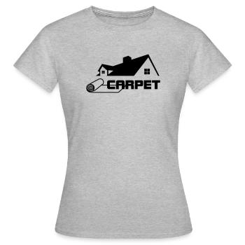 Carpet rolls logo with house - Women's T-Shirt - heather grey - Front - AI Model Female 172 dark (172cm)