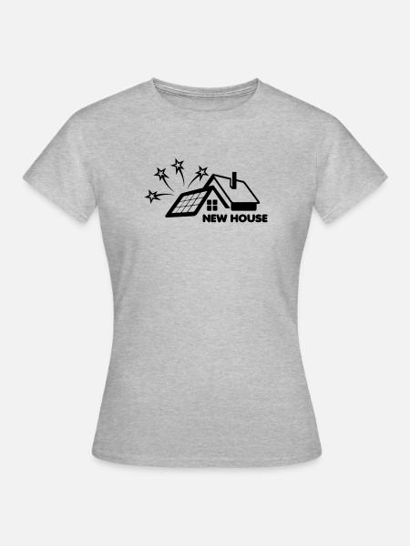 Immobilienmakler neues Solarmodulhaus - Frauen T-Shirt - Grau meliert