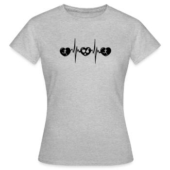 Laufende Frau gesunde Ernährung Cardio - Frauen T-Shirt - Grau meliert - Vorne - AI Model Female 172 dark (172cm)