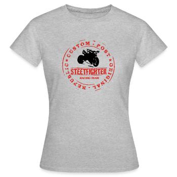 Streetfighter & Biker Streetwear - Frauen T-Shirt - Grau meliert - Vorne - AI Model Female 172 dark (172cm)