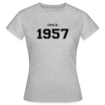 cadeau d'anniversaire 1957 - T-shirt Femme - gris chiné - Devant - AI Model Female 172 dark (172cm)