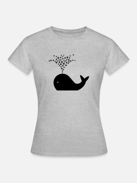 Wal - Frauen T-Shirt - Grau meliert