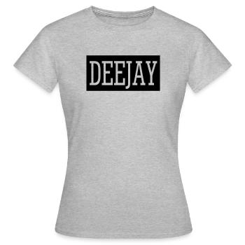 deejay dj musik aufkleber sticker patch bassparty - Frauen T-Shirt - Grau meliert - Vorne - AI Model Female 172 dark (172cm)
