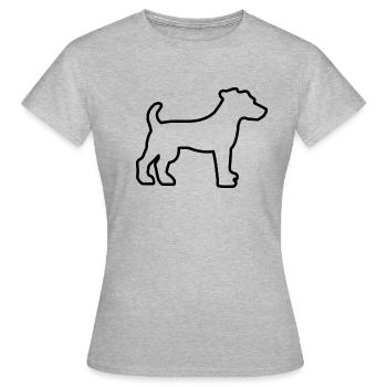 Jack Russell Terrier - Black Contour - Women's T-Shirt - heather grey - Front - AI Model Female 172 dark (172cm)