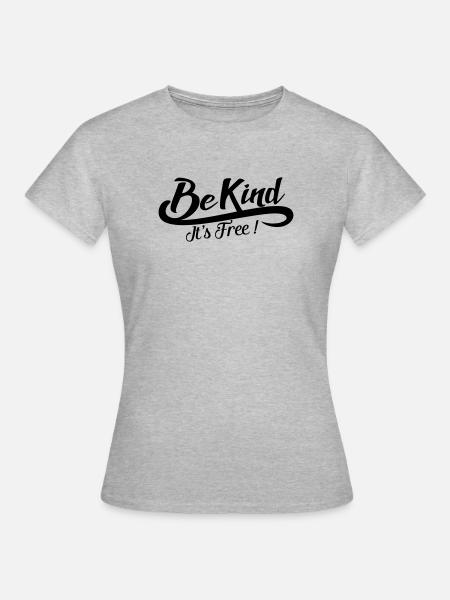 Be Kind It's Free - Vintage Positive Black - T-shirt dam - gråmelerad