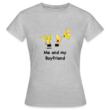 Banane / Banane - Moi et mon copain - T-shirt Femme - gris chiné - Devant - AI Model Female 172 dark (172cm)
