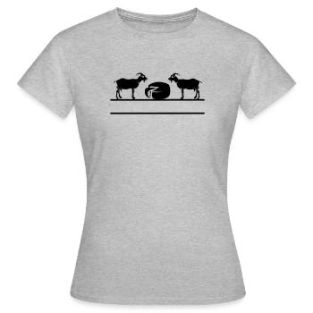 Ziegenkäse-Monogramm. - Frauen T-Shirt - Grau meliert - Vorne - AI Model Female 172 dark (172cm)