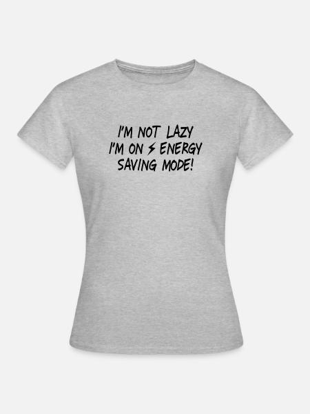 I'm not lazy, I'm on energy saving mode II - Vrouwen T-shirt - grijs gemêleerd