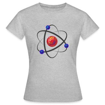 Atome de proton - T-shirt Femme - gris chiné - Devant - AI Model Female 172 dark (172cm)