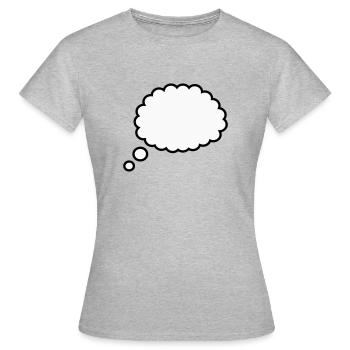 Bulle de pensée - T-shirt Femme - gris chiné - Devant - AI Model Female 172 dark (172cm)