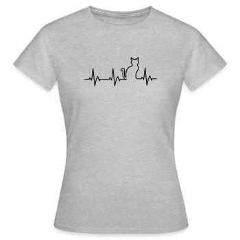 Katzen-Rettungsleine - Frauen T-Shirt - Grau meliert - Vorne - AI Model Female 172 dark (172cm)
