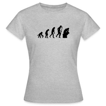 Evolution de la philosophie du penseur, philosophe - T-shirt Femme - gris chiné - Devant - AI Model Female 172 dark (172cm)