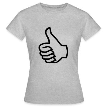 thumbs up - Frauen T-Shirt - Grau meliert - Vorne - AI Model Female 172 dark (172cm)