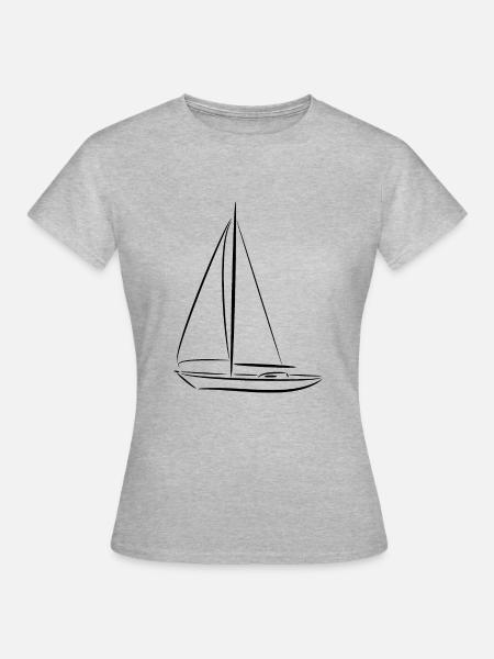 Yacht - Segelboot - Frauen T-Shirt - Grau meliert