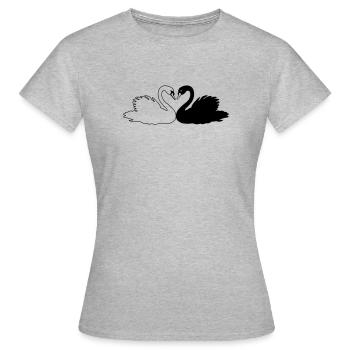 Schwarz-weiße Schwanenschattenfigur - Frauen T-Shirt - Grau meliert - Vorne - AI Model Female 172 dark (172cm)