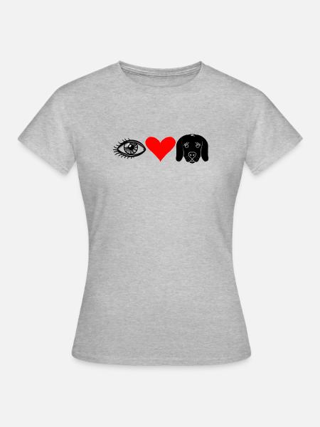 I (Eye) Love Dogs - Frauen T-Shirt - Grau meliert
