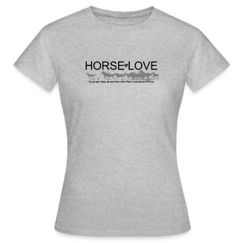 Horselove - Pferden gehört mein Herz  - Frauen T-Shirt - Grau meliert - Vorne - AI Model Female 172 dark (172cm)