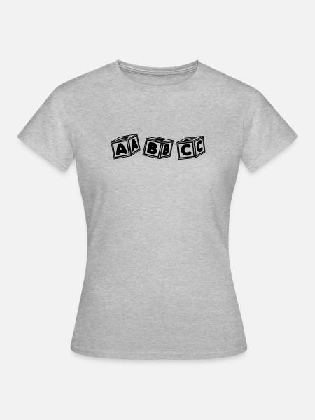 ABC-Blöcke - Frauen T-Shirt - Grau meliert
