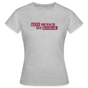 No One Is Illegal - Migration - Illegality - Women's T-Shirt - heather grey - Front - AI Model Female 172 dark (172cm)