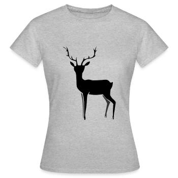 Idée de cadeau de cerf garde-chasse sauvage - T-shirt Femme - gris chiné - Devant - AI Model Female 172 dark (172cm)