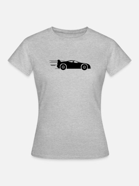 Voitures de sport et courses - Dame-T-shirt - grå meleret