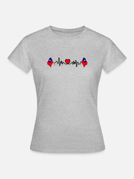 Herzfrequenz-Cardio für Taiwan - Frauen T-Shirt - Grau meliert