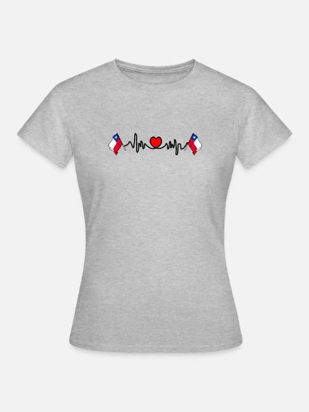 Herzfrequenz-Cardio für Chile - Frauen T-Shirt - Grau meliert